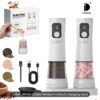 electric salt & pepper grinder set – rechargeable (black/white)