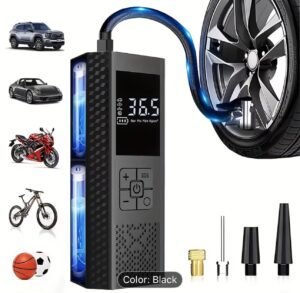 portable usb rechargeable air compressor – 150 psi tyre inflator