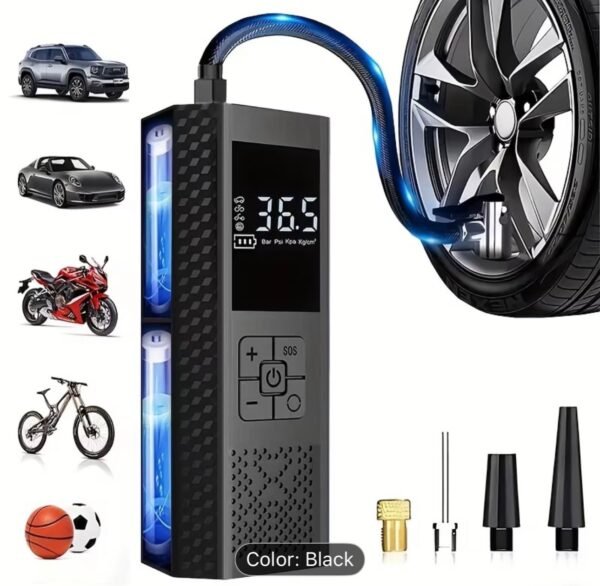 portable usb rechargeable air compressor – 150 psi tyre inflator