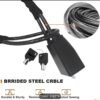 adjustable anti theft steering wheel lock with 2 keys