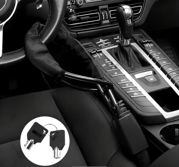 adjustable anti theft steering wheel lock with 2 keys