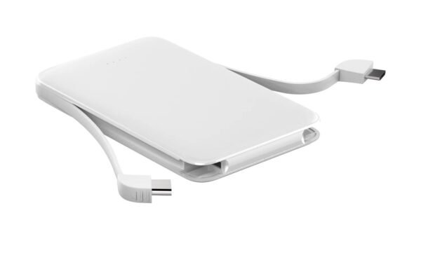 portable 5000mah power bank – built in cables & dual output