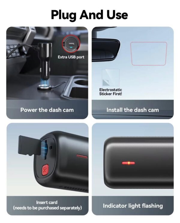red tiger 4k forward facing dash cam with wifi & gps