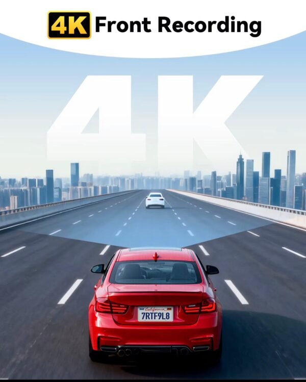 red tiger 4k forward facing dash cam with wifi & gps