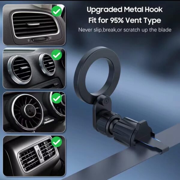 360° magnetic vent grip phone holder