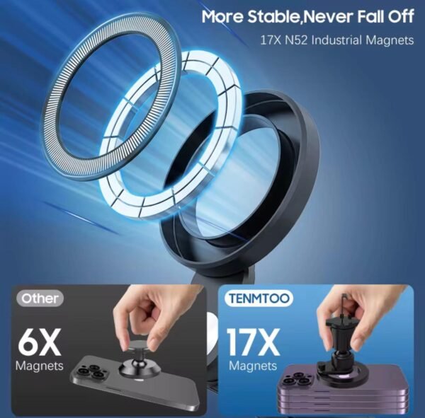 360° magnetic vent grip phone holder