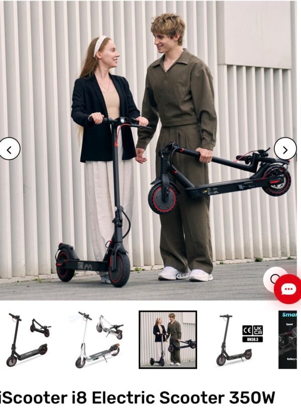 i8 lightweight electric scooter – 8.5” pneumatic tires