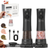 electric salt & pepper grinder set – rechargeable (black/white)