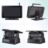 magnetic solar charging wireless parking camera with 7" dvr monitor & bsd blind spot alarm for motorhomes, vans & caravans
