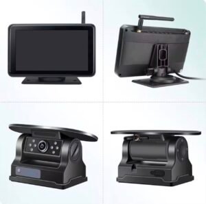 magnetic solar charging wireless parking camera with 7" dvr monitor & bsd blind spot alarm for motorhomes, vans & caravans