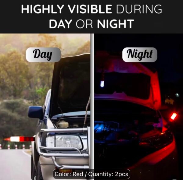2pcs led emergency roadside safety flares with carry case (battery not included)