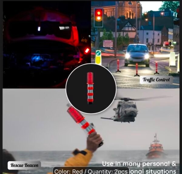 2pcs led emergency roadside safety flares with carry case (battery not included)