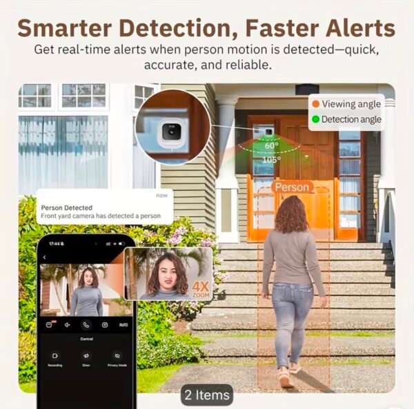 3mp 1296p window security camera with wifi & night vision