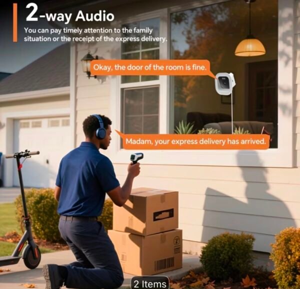 3mp 1296p window security camera with wifi & night vision
