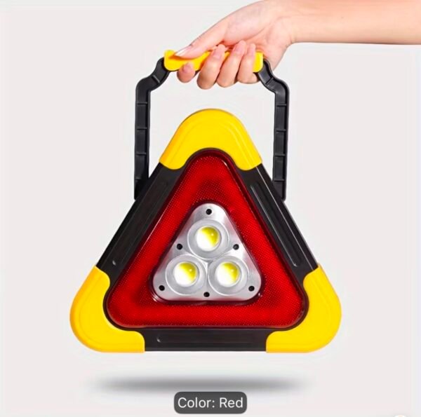 portable solar led emergency warning triangle light – usb rechargeable