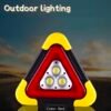 portable solar led emergency warning triangle light – usb rechargeable