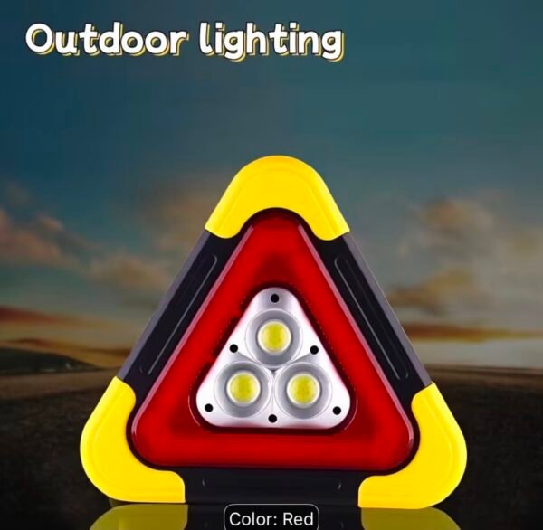 portable solar led emergency warning triangle light – usb rechargeable