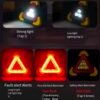 portable solar led emergency warning triangle light – usb rechargeable
