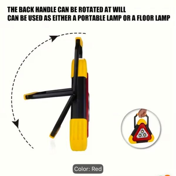 portable solar led emergency warning triangle light – usb rechargeable