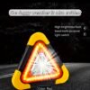 portable solar led emergency warning triangle light – usb rechargeable