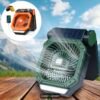 portable solar powered fan with solar panel & usb c – 7800mah camping fan