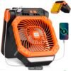 portable solar powered fan with solar panel & usb c – 7800mah camping fan