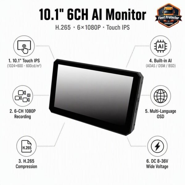 AI Monitor 360° Touchscreen Camera System – HGV & Vans