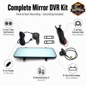 9.66 " Touchscreen Rear View Mirror Dash Camera