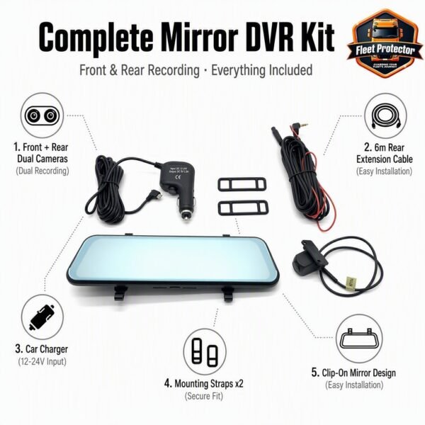 Mirror Kit 9.66 " Touchscreen Rear View Mirror Dash Camera